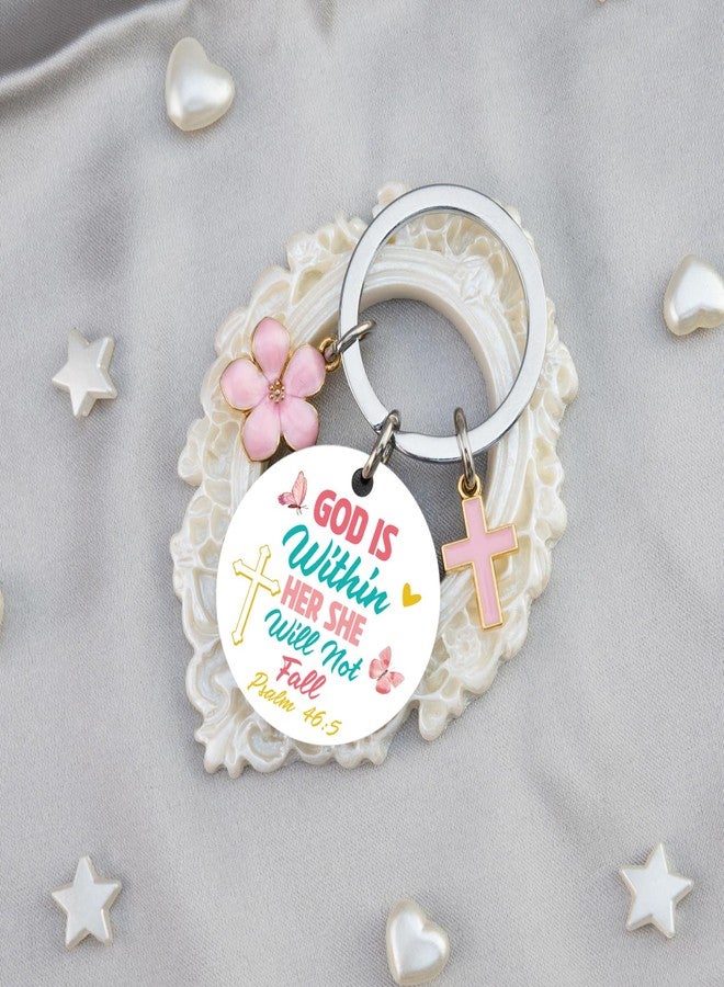 MOEXUKO Christian Keychain Biblical Gifts for Women Stocking Stuffers Religious Gifts for Women Catholic Gift for Friends Sister Daughter Birthday Christmas Easter Gift Spiritual Faith Based Baptism Keyring - Image 3